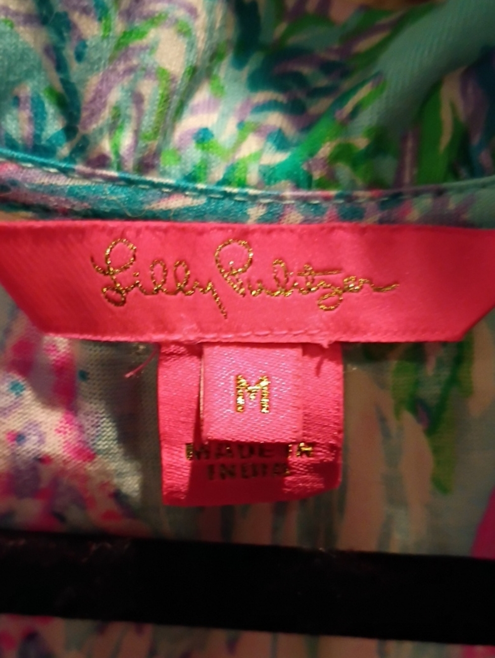 FINAL PRICE Lilly Pulitzer Pink Teal Multi-Color Foliage Print Dress